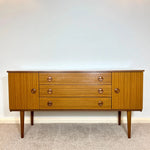Load image into Gallery viewer, Vintage Schreiber Teak Sideboard — Three Drawers, Two Cupboards

