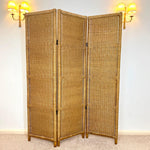 Load image into Gallery viewer, Vintage Wicker Three Panel Room Divider — 1980s
