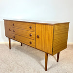 Load image into Gallery viewer, Vintage Schreiber Teak Sideboard — Three Drawers, Two Cupboards
