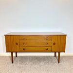 Load image into Gallery viewer, Vintage Schreiber Teak Sideboard — Three Drawers, Two Cupboards
