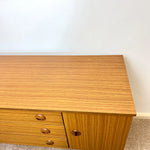 Load image into Gallery viewer, Vintage Schreiber Teak Sideboard — Three Drawers, Two Cupboards
