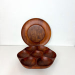 Load image into Gallery viewer, Vintage Teak Lazy Susan &amp; Cheese Board Set
