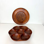 Load image into Gallery viewer, Vintage Teak Lazy Susan &amp; Cheese Board Set
