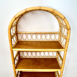 Load image into Gallery viewer, Vintage Bamboo Arched Shelving Unit — Five Tier Bookcase
