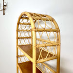 Load image into Gallery viewer, Vintage Bamboo Arched Shelving Unit — Five Tier Bookcase
