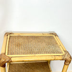 Load image into Gallery viewer, Vintage Bamboo &amp; Cane Bedside Table — Single Drawer
