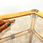 Load image into Gallery viewer, Vintage Bamboo &amp; Glass Plant Stand — Side Table
