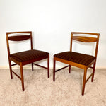 Load image into Gallery viewer, Pair of McIntosh Teak Dining Chairs — Brown Bouclé Upholstery
