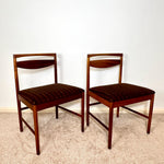Load image into Gallery viewer, Pair of McIntosh Teak Dining Chairs — Brown Bouclé Upholstery
