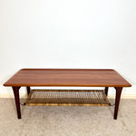Load image into Gallery viewer, Møbelintarsia Danish Teak Coffee Table — Cane Magazine Rack
