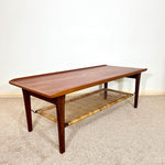 Load image into Gallery viewer, Møbelintarsia Danish Teak Coffee Table — Cane Magazine Rack
