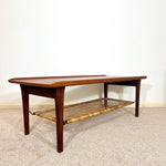 Load image into Gallery viewer, Møbelintarsia Danish Teak Coffee Table — Cane Magazine Rack
