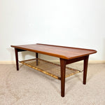 Load image into Gallery viewer, Møbelintarsia Danish Teak Coffee Table — Cane Magazine Rack
