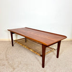 Load image into Gallery viewer, Møbelintarsia Danish Teak Coffee Table — Cane Magazine Rack
