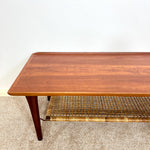 Load image into Gallery viewer, Møbelintarsia Danish Teak Coffee Table — Cane Magazine Rack
