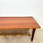 Load image into Gallery viewer, Møbelintarsia Danish Teak Coffee Table — Cane Magazine Rack

