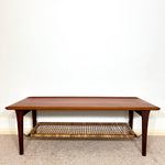 Load image into Gallery viewer, Møbelintarsia Danish Teak Coffee Table — Cane Magazine Rack
