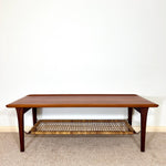 Load image into Gallery viewer, Møbelintarsia Danish Teak Coffee Table — Cane Magazine Rack
