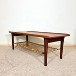 Load image into Gallery viewer, Møbelintarsia Danish Teak Coffee Table — Cane Magazine Rack
