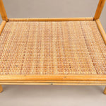Load image into Gallery viewer, Pair of Vintage Bamboo &amp; Cane Bedside Tables, Arched Fan Backs, Drawer &amp; Shelf
