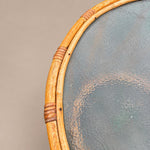 Load image into Gallery viewer, Pair of Vintage Bamboo &amp; Rattan Round Side Tables, Rippled Glass Tops
