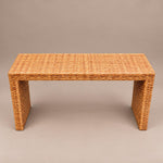 Load image into Gallery viewer, Vintage Woven Rattan Console Table, Waterfall Design, Hall Table
