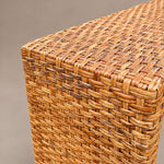 Load image into Gallery viewer, Vintage Woven Rattan Console Table, Waterfall Design, Hall Table
