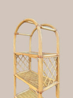 Load image into Gallery viewer, Vintage Bamboo &amp; Cane Arched Shelving Unit, Twisted Frame, Woven Shelves
