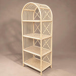 Load image into Gallery viewer, Vintage Light Beige Rattan Arched Bookcase, Cross-Braced Sides, Four Shelves
