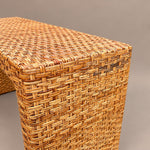 Load image into Gallery viewer, Vintage Woven Rattan Console Table, Waterfall Design, Hall Table
