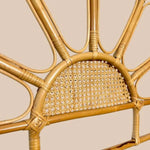 Load image into Gallery viewer, Vintage Rattan Sunburst Single Headboard, Woven Cane Centre, Mid-Century
