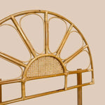 Load image into Gallery viewer, Vintage Rattan Sunburst Single Headboard, Woven Cane Centre, Mid-Century
