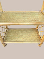 Load image into Gallery viewer, Vintage Bamboo &amp; Cane Arched Shelving Unit, Twisted Frame, Woven Shelves
