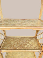 Load image into Gallery viewer, Vintage Bamboo &amp; Cane Arched Shelving Unit, Twisted Frame, Woven Shelves
