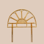 Load image into Gallery viewer, Vintage Rattan Sunburst Single Headboard, Woven Cane Centre, Mid-Century
