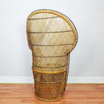 Load image into Gallery viewer, Vintage Peacock Chair Bamboo Cane, Wicker Emmanuelle Chair, Boho Tiki
