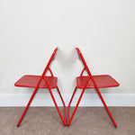 Load image into Gallery viewer, Set of 2 Vintage Folding Dining Chairs, Mid-Century 1970s Atomic Era Retro Chair
