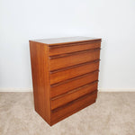 Load image into Gallery viewer, Vintage Avalon Teak Chest of Drawers, Mid Century Modern Retro Tallboy Drawers

