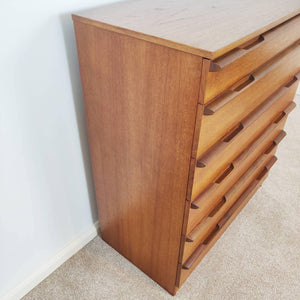 Vintage Avalon Teak Chest of Drawers, Mid Century Modern Retro Tallboy Drawers