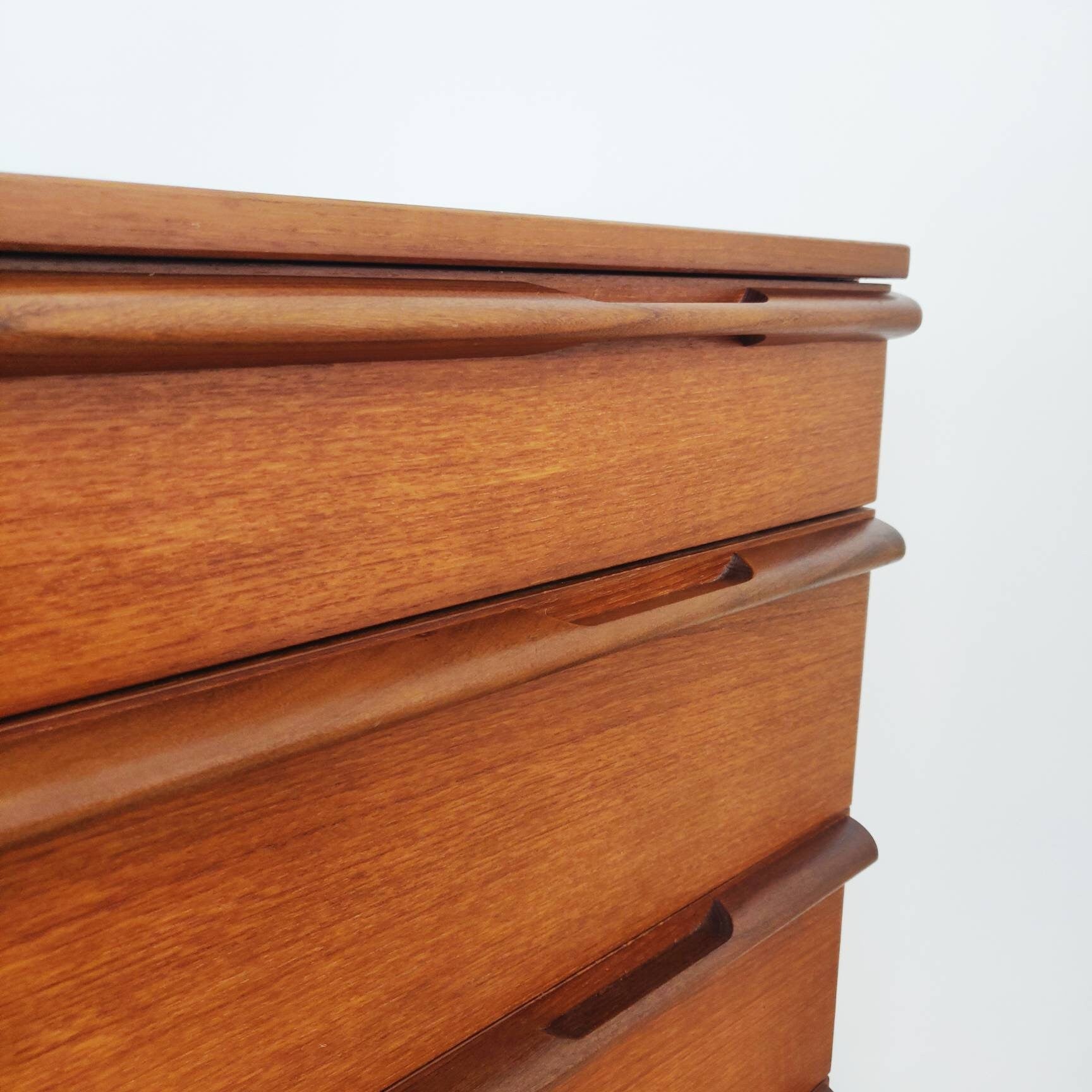 Vintage Avalon Teak Chest of Drawers, Mid Century Modern Retro Tallboy Drawers