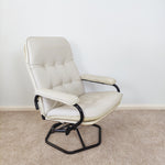 Load image into Gallery viewer, Mid Century Danish Leather Swivel Chair with foot stool by Unico,
