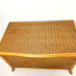 Load image into Gallery viewer, Mid Century Large Blanket Box, Vintage Wicker Storage Ottoman
