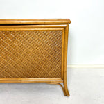 Load image into Gallery viewer, Mid Century Large Blanket Box, Vintage Wicker Storage Ottoman
