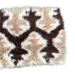 Load image into Gallery viewer, 180 cm Vintage Brown Cream Beige Wool High pile Flokati Rug 70s
