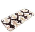 Load image into Gallery viewer, 180 cm Vintage Brown Cream Beige Wool High pile Flokati Rug 70s
