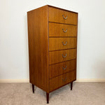 Load image into Gallery viewer, Mid Century Tallboy by Meredew, Teak Chest of Drawers
