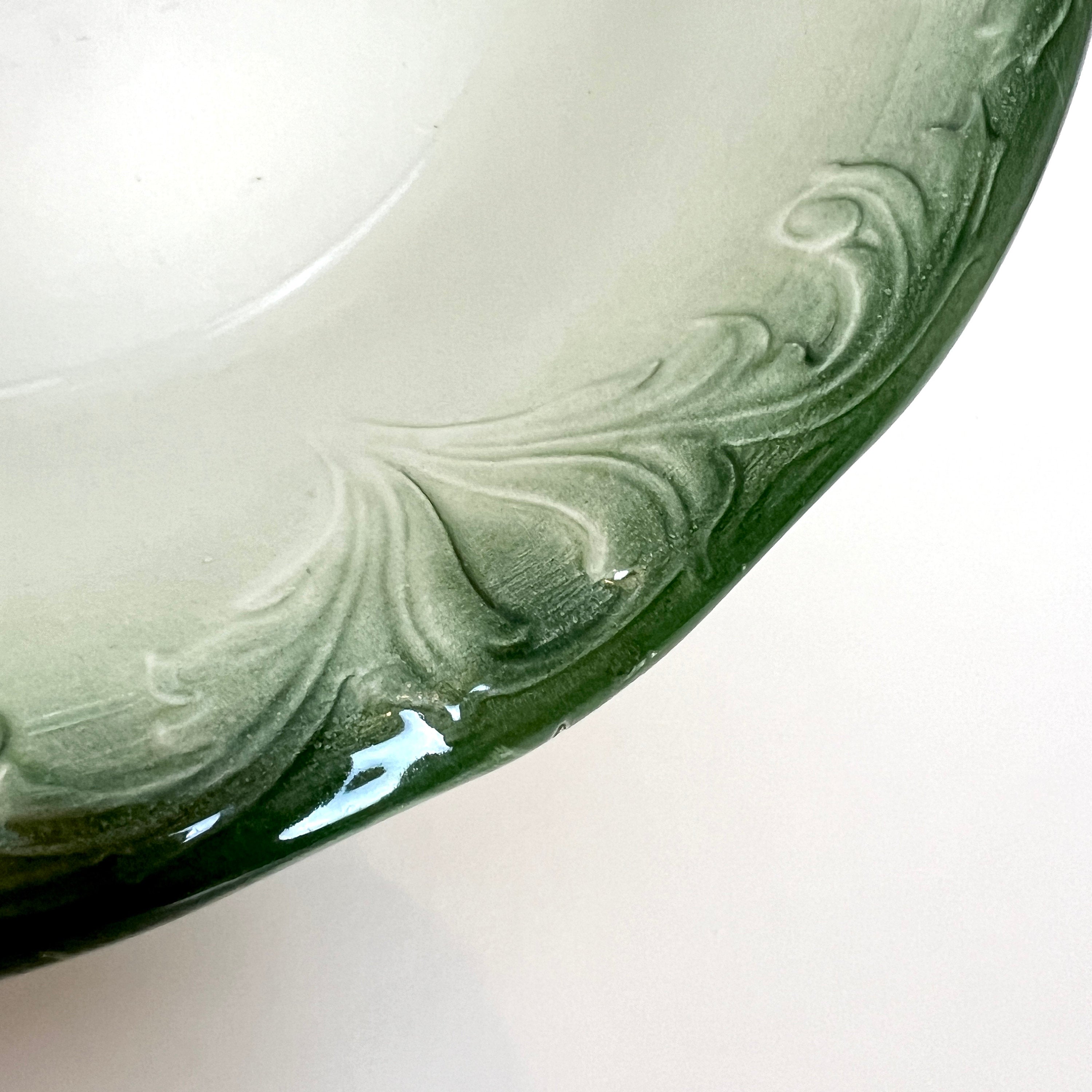 XL Vintage Floral  Green & White Wash Bowl Basin