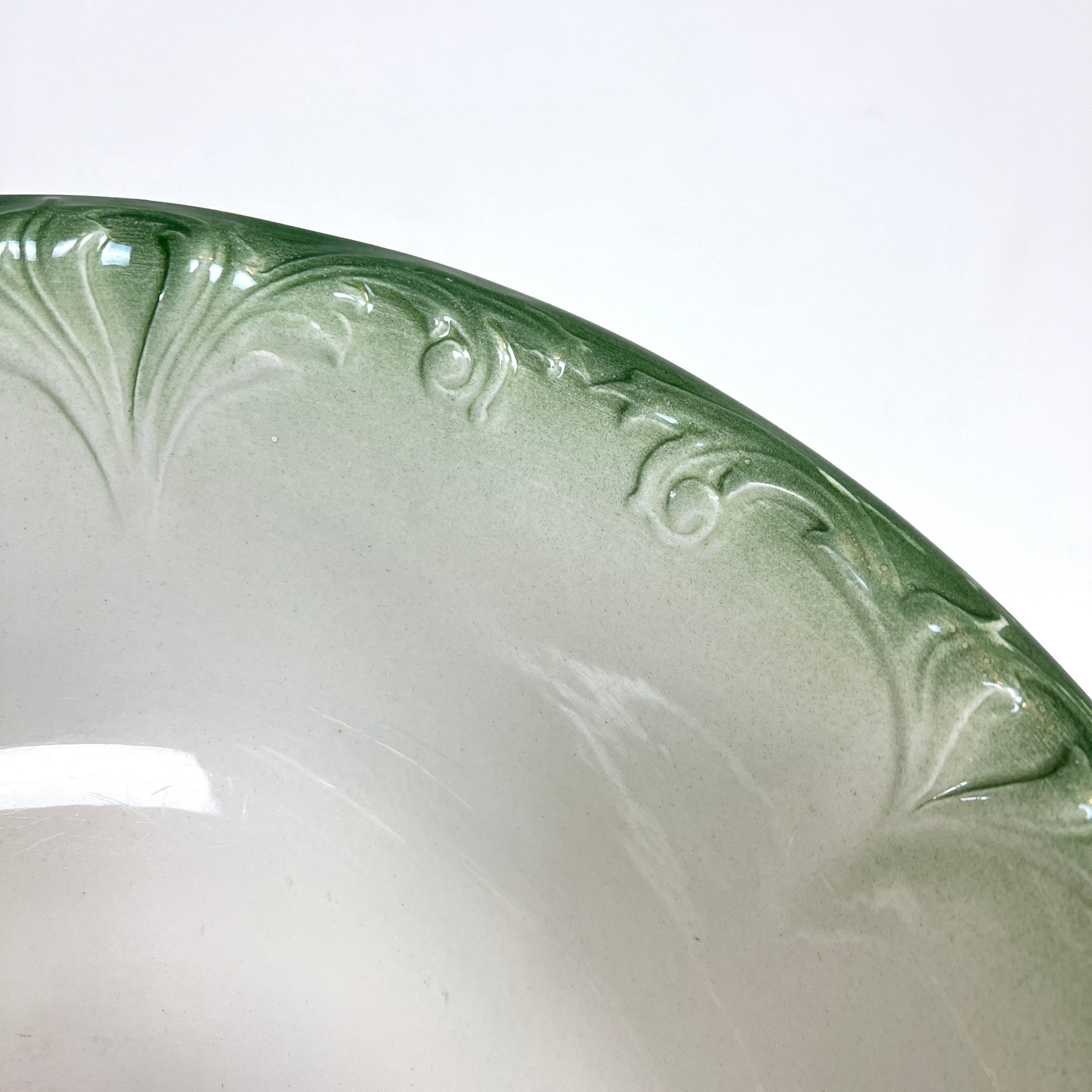 XL Vintage Floral  Green & White Wash Bowl Basin