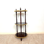 Load image into Gallery viewer, Vintage 3 Tier Tall Plant Stand with Gold Trim
