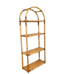 Load image into Gallery viewer, Vintage Tiki Boho Bamboo Cane Rattan Tall Shelving Unit
